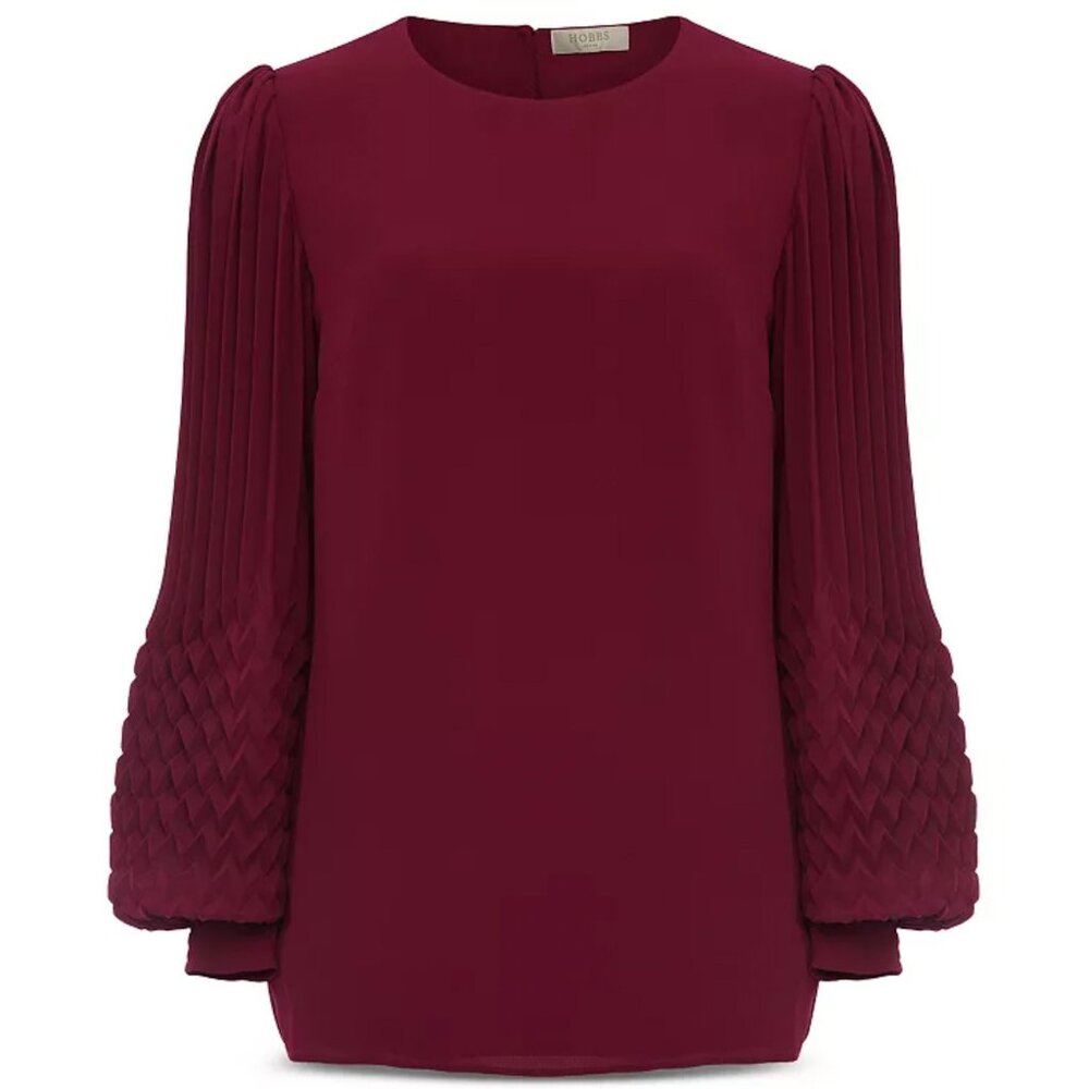 HOBBS LONDON Burgundy Long Sleeve Blouse Top (Never Worn)